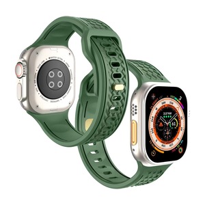 Correa de reloj de silicona con patrón de rombos para Apple Watch Ultra 2 49mm Band para Iwatch Series 9 8 7 6 5 38 40 41 42 44 45 Mm - Product Image 1