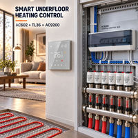 Système de contrôle de chauffage par le sol intelligent MAJOHN AC602 TL36 AC9200, thermostat programmable à écran tactile, actionneur, boîtier central