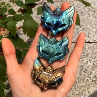 En gros Cristal Naturel Artisanat Labradorite Renard Masque Pierre de Guérison pour la Décoration