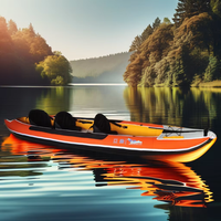 Kayak gonflable en fibre de verre pour 3 personnes pour la pêche en rivière, en lac, en mer et en océan, bateau à rames et canoë multi-usages