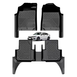 Tapis de sol de voiture KQD BRAND CAR, sur mesure, toutes saisons, en TPE, design 5D, tapis de sol profond pour Civic - Product Image 1