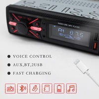 Mp3 player mobil, kit radio fm multifungsi, din tunggal, daya tinggi di dasbor