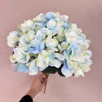 5 têtes sérigraphie tissu hortensia bouquet de fleurs artificielles mariage fleur mur fleur ampoule