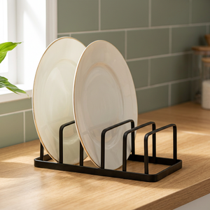 Minimalist Metal <b>Plate</b> Rack <b>Standing</b> Type Rectangular Single Tier Durable Kitchen Storage Holder for Tableware - Product Image 5