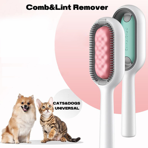 2 in 1 Pet Cleaning Brush for Dog Deshedding Pet Grooming Comb Pet Hair Remover Massage Brush for <b>Cats</b> Dogs Lint Remover - Product Image 5