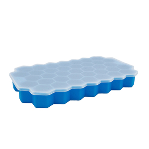 Bac à glaçons pliable en silicone peu encombrant avec couvercle pour voyage et <span class=keywords><strong>petit</strong></span> congélateur - Product Image 1