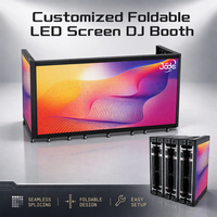Kits d'écran LED pliables pour cabine DJ, Plug and Play, sans assemblage, avec flight case, affichage vidéo LED pour boîte de nuit, scène, événement, fête