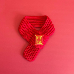 Cute new woolen pet scarf/bib for cats and dogs, warm accessories for dogs, festive <b>red</b> for the New Year. - Product Image 2