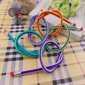 ปากกา18cm แปลกใหม่พับได้ยืดหยุ่นดินสอนุ่มอย่างต่อเนื่องพร้อมยาง - Product Image 6