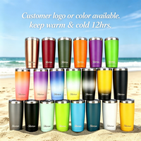 Gobelet isotherme personnalisé avec logo, 10 oz, 20 oz, 30 oz, en acier inoxydable avec couvercle coulissant, tasse de voyage en acier inoxydable