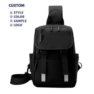 Bolso <span class=keywords><strong>de</strong></span> pecho para hombre con película <span class=keywords><strong>de</strong></span> cuero <span class=keywords><strong>de</strong></span> marca <span class=keywords><strong>de</strong></span> moda transfronteriza, tendencia <span class=keywords><strong>de</strong></span> motocicleta estilo Hong Kong, <span class=keywords><strong>Cros</strong></span> multifuncional <span class=keywords><strong>de</strong></span> un solo hombro - Product Image 1