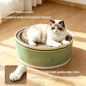 Rascador de Papel Corrugado Ecológico Personalizado, Cama Redonda para Gatos, Tabla para Rascar - Product Image 1