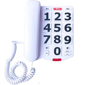 Telefono fisso con grande pulsante cablato, adatto per la famiglia di anziani linea singola facile da leggere telefono con cavo Desktop - Product Image 2
