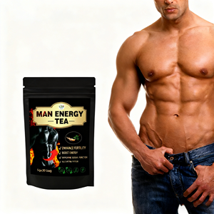 Thé énergétique pour homme aux herbes naturelles biologiques avec ginseng et baies <span class=keywords><strong>de</strong></span> goji pour la vitalité masculine, la fertilité accrue et l'amélioration <span class=keywords><strong>de</strong></span> la fonction sexuelle - Product Image 1