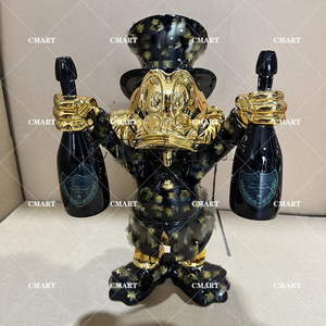 Escultura Pop Art de Dagobert Pato con Bolsas con Logotipo, Botellas de Champán, Estatua de Uncle Scrooge, Bolsa de Dinero, Scrooge McDuck - Product Image 5