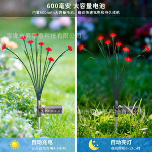 Solar Garden <b>Lights</b> <b>Rose</b> Shape Led Solar Powered Water Resistant Portable Outdoor Decorative Lighting For Yard Patio - Product Image 4