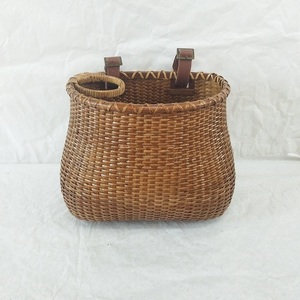 Rattan <strong>Wicker</strong> Front Handlebar Basket for Cargo Bike with Water <strong>Bottle</strong> &amp; Coffee Cup Holder for Storage - Product Image 5