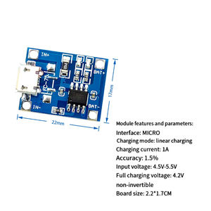 TP4056 1A แบตเตอรี่ลิเธียมโมดูลชาร์จ TYPE-C มินิ ไมโคร ยูเอสบีป้องกัน 18650 - Product Image 3