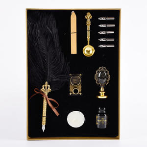 Ostrich Feather Pen <b>Retro</b> European Style Feather Pen Set Customized High Quality <b>Gift</b> Pen - Product Image 3