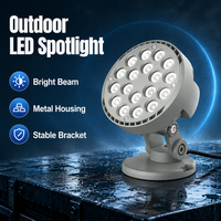Projecteur LED RGBW 36W IP65 étanche en aluminium rond DC24V avec support réglable pour colonnes de bâtiments et ponts