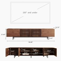 Mueble para TV Extra Grande con Gabinetes de Apertura por Presión, Gestión de Cables y Acabado de Madera Moderno para Entretenimiento en el Hogar