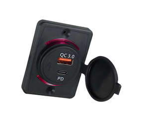 Cargador de Coche Universal de 12V 24V con Doble Puerto USB Tipo-C y Tipo-A, con QC3.0 PD 20W, Certificado CE FCC, Material Resistente a las Llamas - Product Image 1