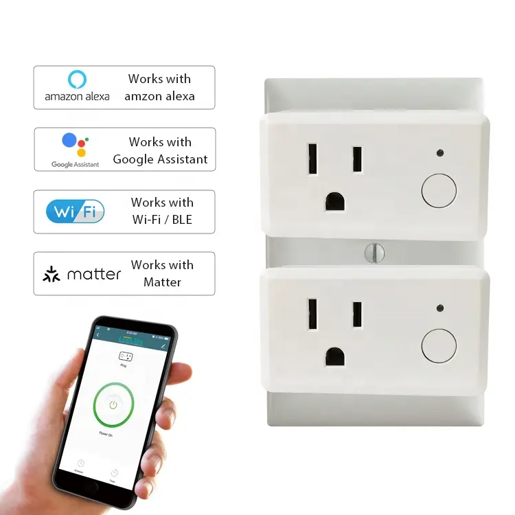 LEELEN wifi socket smart home product 15A intelligent socket outlet energy monitor remote control google alexa smart plug us