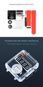 Kit <span class=keywords><strong>de</strong></span> <span class=keywords><strong>montre</strong></span> électronique LED DIY avec horloge à tube numérique à puce unique Accessoires créatifs transparents pour l'éducation et les cartes <span class=keywords><strong>de</strong></span> fabrication - Product Image 5