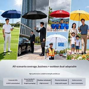 Nouveau <span class=keywords><strong>parapluie</strong></span> de golf squelette bicolore pour homme d'affaires, robuste, résistant au vent, droit, double usage, pour le soleil - Product Image 4