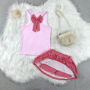 Conjunto <span class=keywords><strong>de</strong></span> pantalones cortos <span class=keywords><strong>de</strong></span> estilo estampado dulce informal <span class=keywords><strong>de</strong></span> seda <span class=keywords><strong>de</strong></span> leche <span class=keywords><strong>de</strong></span> dos piezas ecológico <span class=keywords><strong>de</strong></span> verano para niñas RTS Boutique específico - Product Image 2