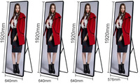 Pantalla LED para Póster Toosen P1.5 P1.8 P2 P2.5, 640x1920mm, Control Wifi USB, Soporte de Pie Móvil, Pantalla LED de Video Publicitaria