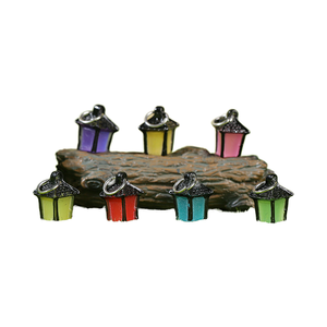 Estatua de resina de jardín 3D, linterna colgante luminosa brillante, lámpara de <span class=keywords><strong>Farola</strong></span>, luz nocturna, figurita, casa de muñecas en miniatura, adornos de césped - Product Image 1