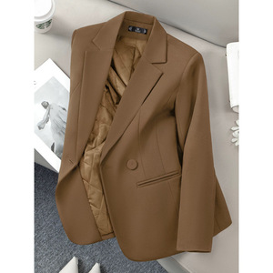 Women's Blazer Black Long Sleeve Padded Warm Office Wear Casual Coat - Product Image 3