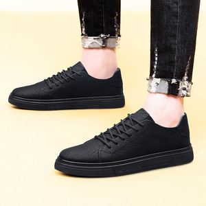 Nouvelles chaussures basses pour hommes en cuir de vachette double couche, style britannique, décontractées, respirantes, avec semelle extérieure en caoutchouc. - Product Image 2