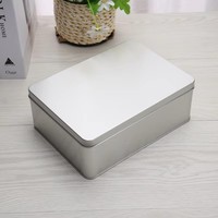Boîte à friandises rectangulaire en métal avec couvercle amovible pour bonbons, biscuits, chocolat, impression personnalisée, OEM, ODM, emballage en vrac