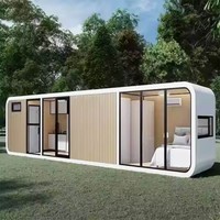 Villa d'appartement de luxe moderne, type capsule ronde, 2 chambres, étanche, avec cuisine
