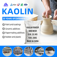 Poudre d'argile kaolin naturelle pour la céramique, le revêtement du papier, la peinture et les matériaux de construction
