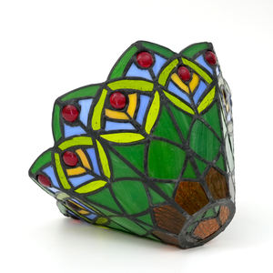 Stained Glass <strong>Lamp</strong> <strong>Shade</strong> 8 "European Creative <strong>Peacock</strong> Feather Vintage <strong>Lamp</strong> <strong>Shade</strong> for Night Light Chandelier Floor <strong>Lamp</strong> - Product Image 4