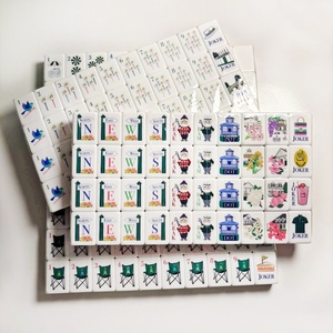 Jeu de Mahjong américain, 160 tuiles, jeu de Mahjong professionnel en acrylique avec logo personnalisé, jeu de tuiles de Mahjong portable pour adultes - Product Image 1