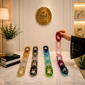 Décoration murale suspendue verticale en maillons de chaîne en résine, panneau artistique en acrylique à boucles, ornement d'intérieur pour escalier, chaîne en plastique emboîtable - Product Image 1