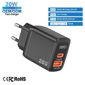 IBD PPS 33W PD 30W 20W Gan Cargador rápido Multi <span class=keywords><strong>USB</strong></span> Tipo C UE EE. UU. Carga Original Teléfono móvil Cargadores de pared Adaptadores para iPhone - Product Image 5