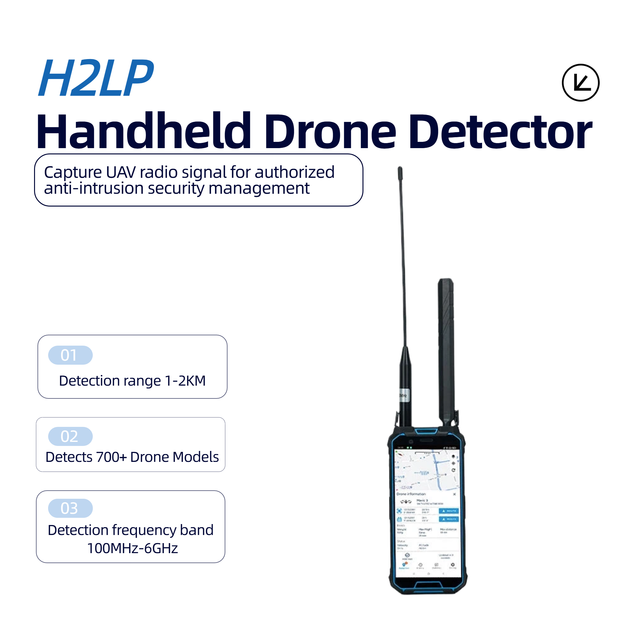 BLOCKWAVE Handheld Drone Detector 100MHz-6GHz 1-3km Detection Range Passive UAV Positioning System Portable Long Range Signal