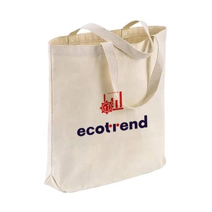 Bolsa de Compras de Algodón Ecológica, Material Natural, Color Crema Beige y Negro, Bolsa de Tela Lisa para Supermercado - Product Image 2