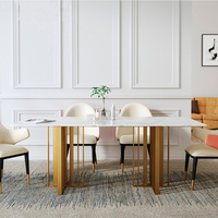 Meubles de salle à manger, table à manger en marbre, ensemble de table à manger moderne, 4, 6 ou 8 chaises, tables de restaurant, table à manger en pierre frittée