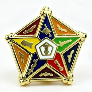 Pin de Solapa Personalizado con Forma de Estrella, Esmalte Duro, Chapado en Oro, Emblema 2D para Graduación, Aniversario, Recuerdo, Regalo - Product Image 3