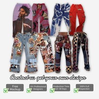 Pantalon sur mesure en tapisserie pour homme, streetwear, jacquard tissé, cargo, coupe oversize, motif éclaboussures graphiques, vêtements hip-hop