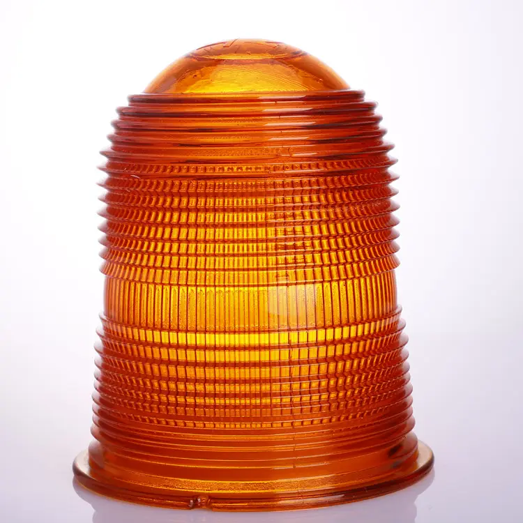 ガラスドームカバーオレンジ色工業用信号機ガラスLEDウォールランプシェードストリートランプカバー