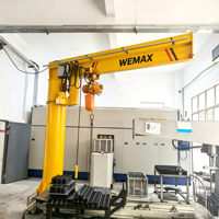 Grue à flèche pivotante de 1 à 5 tonnes, rotation à 360 degrés, palan électrique, télécommande, certifiée CE, hauteur de levage de 20 m pour garage