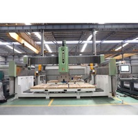 Máquina de corte de piedra CNC de 5 ejes tipo puente para perfilado de mármol y granito con ventosa, fresa y ajustador de herramientas