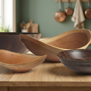 BS INTERNATIONAL NAR5641 Bol à salade en bois poli de style vintage, sculpté à la main, écologique, léger, pour la maison, les dîners et les fêtes - Product Image 3
